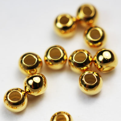 Gold Vermeil Style 30pcs 3mm 24kgold on 925s.silver Jewellery findings Ball Beads, 3mm, hole1mm