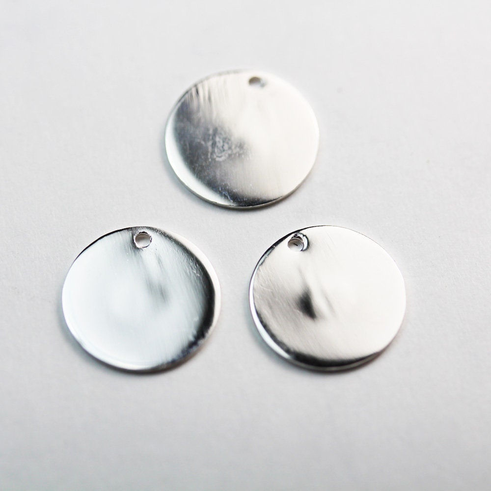 Charms 2pcs 10mm 925 Sterling Silver Round Stamping Discs Round Stamp accbeads