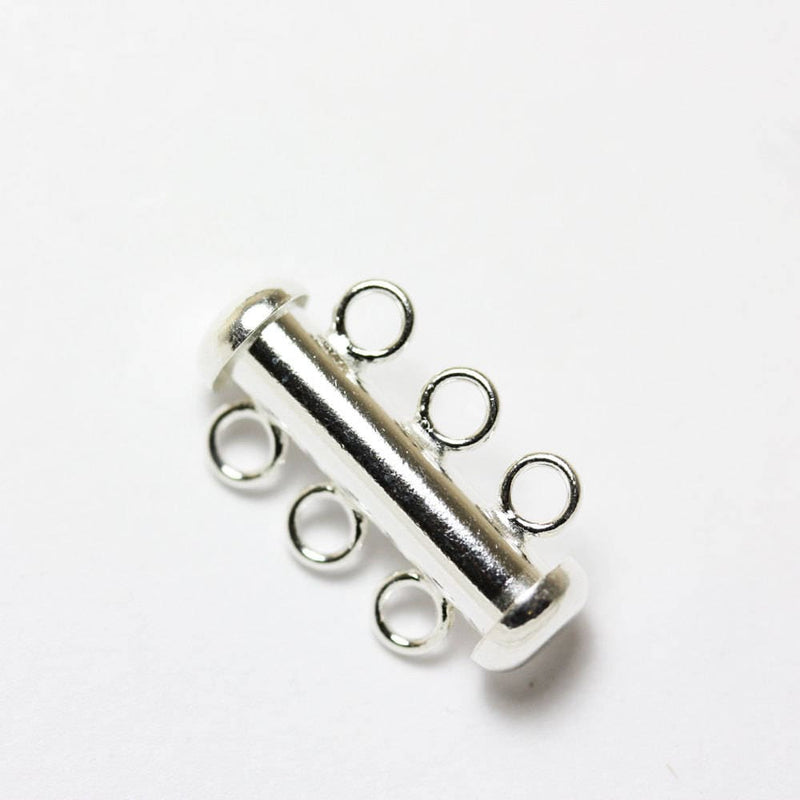 Slide Lock Clasp 1pc 925 Sterling Silver Jewellery findings 3-strand Slide lock Clasp,20*6mm