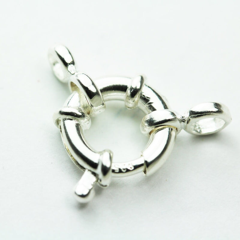 Necklace clasp 1pc 15mm Springring Platinum plated on 925Sterling silver jewellery findings,15mm Circle with 5mm ring