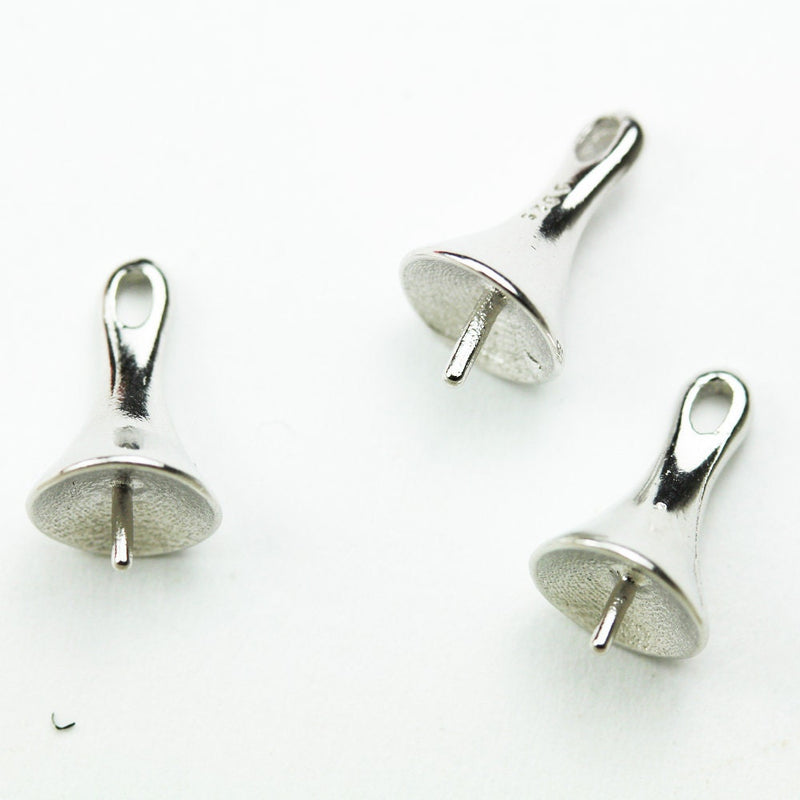Sterling Silver Bead Caps 2pcs 7*10mm  , Jewellery Finding , for half drilled beads