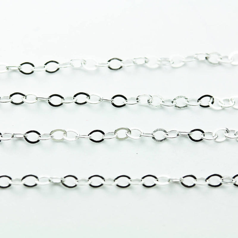 1 foot 925 Sterling Silver Chain Necklace, 2*2.5mm Oval Shining Silver Necklace, For Jewelry Making