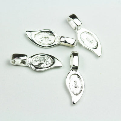 Glue on Bails 2pcs 17x6.5mm 925 Sterling Silver Glue-on Flat Pad Bails Jewellery findings