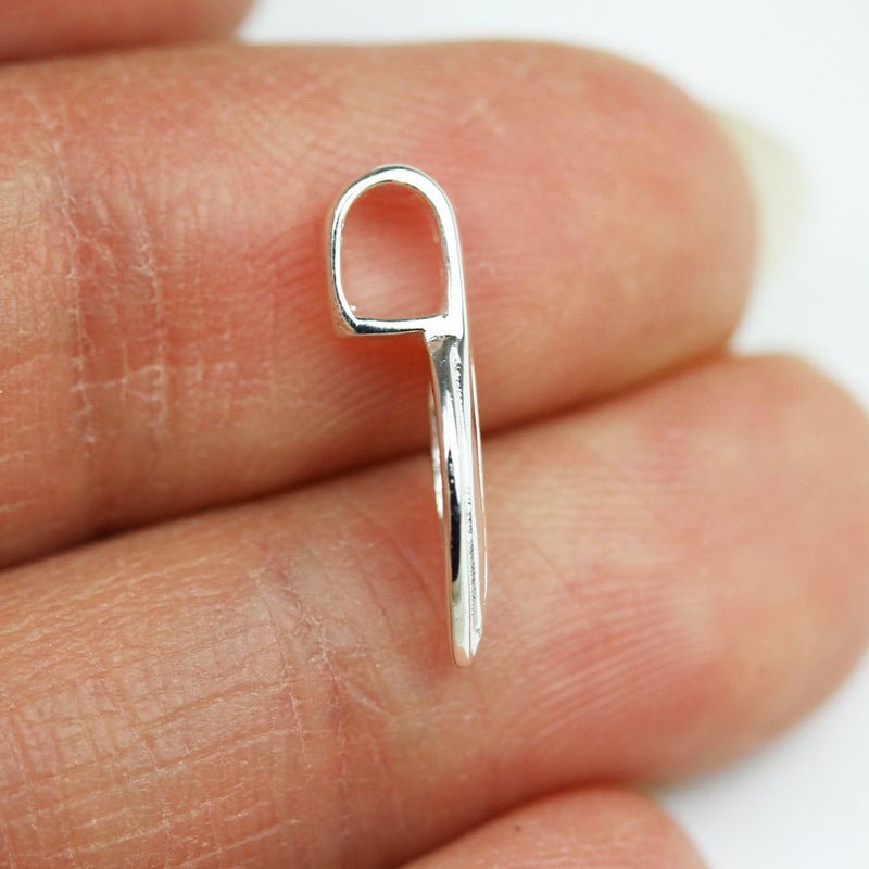 Glue on Bails 2pcs 17x6.5mm 925 Sterling Silver Glue-on Flat Pad Bails Jewellery findings