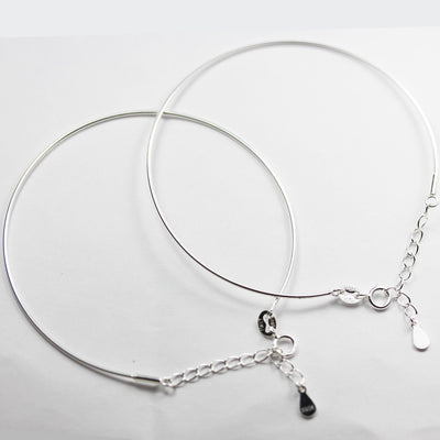 Silver Bracelet, Easy Making Bracelet 925 Sterling Silver Adjustable Bangle ,With Open Screw, Charm Bracelet ,0.95mm Wire, 7-8.5 inches