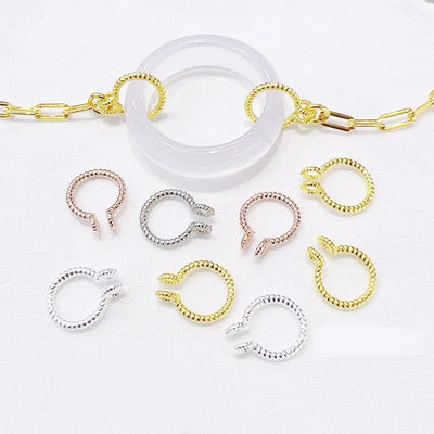 Silver Bails 4pcs 925 Sterling silver Jewellery Findings for Donuts Shape Pendant , 8mm, 6mm inner wide, 1mm thickness