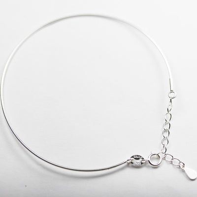Silver Bracelet, Easy Making Bracelet 925 Sterling Silver Adjustable Bangle ,With Open Screw, Charm Bracelet ,0.95mm Wire, 7-8.5 inches