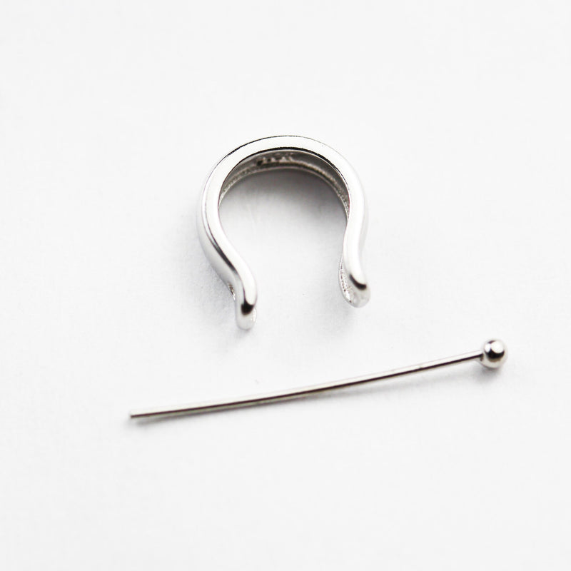 Pendant Bails 2pcs 9*10mm 925 Sterling silver Jewellery Findings Ice Pick  Bails,20mm Ball Pin ,2.5-9mm inner size
