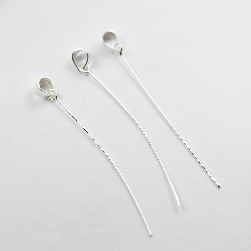 Pendant Bail 5pcs 925 Sterling Silver Bail, Jewellery Findings, Ice Pick Bails, with 45mm 23gauge eye pin
