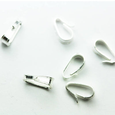 Pendant Connector 10pcs 925 Sterling silver Jewellery Findings Snap Open Bail Connector , 7*4mm/10*5mm