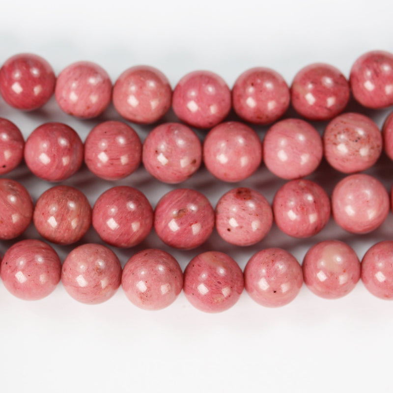 Rhodonite, 8mm round gemstone ,One full strand Natural Gemstone, 15", about 50 beads, 1mm hole