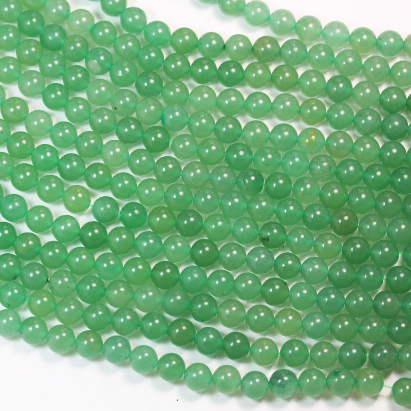 Green Aventurine, 8mm Round Gemstone Strand, 15.5inch , about 50 beads , 1mm hole