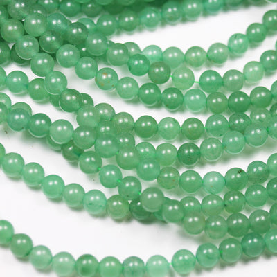 Green Aventurine, 6mm Round Gemstone Strand, 15.5inch , about 65 beads , 1mm hole