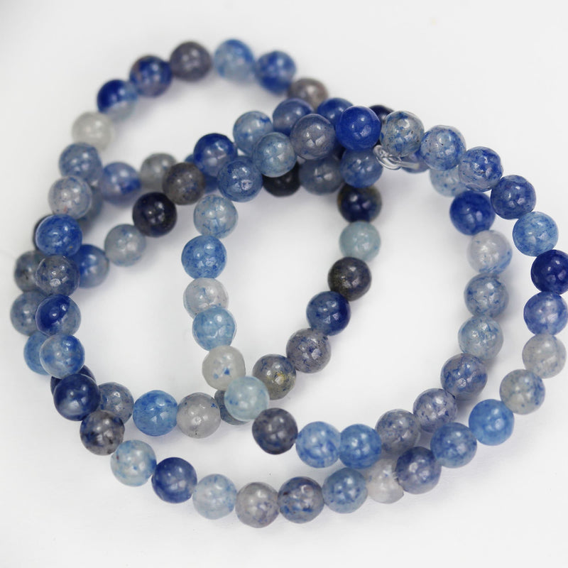 Natural Blue Aventurine, 4mm Round Gemstone Strand, 95 beads, 15.5inch, 0.8mm hole