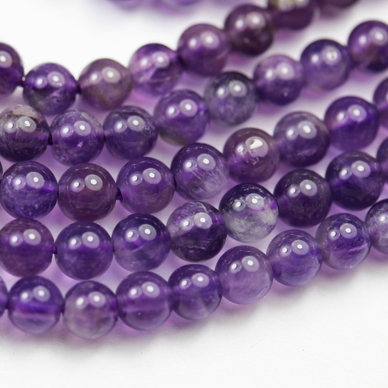 Natural Amethyst, 6mm Round  Gemstone Beads One full strand, 16", about 60pcs