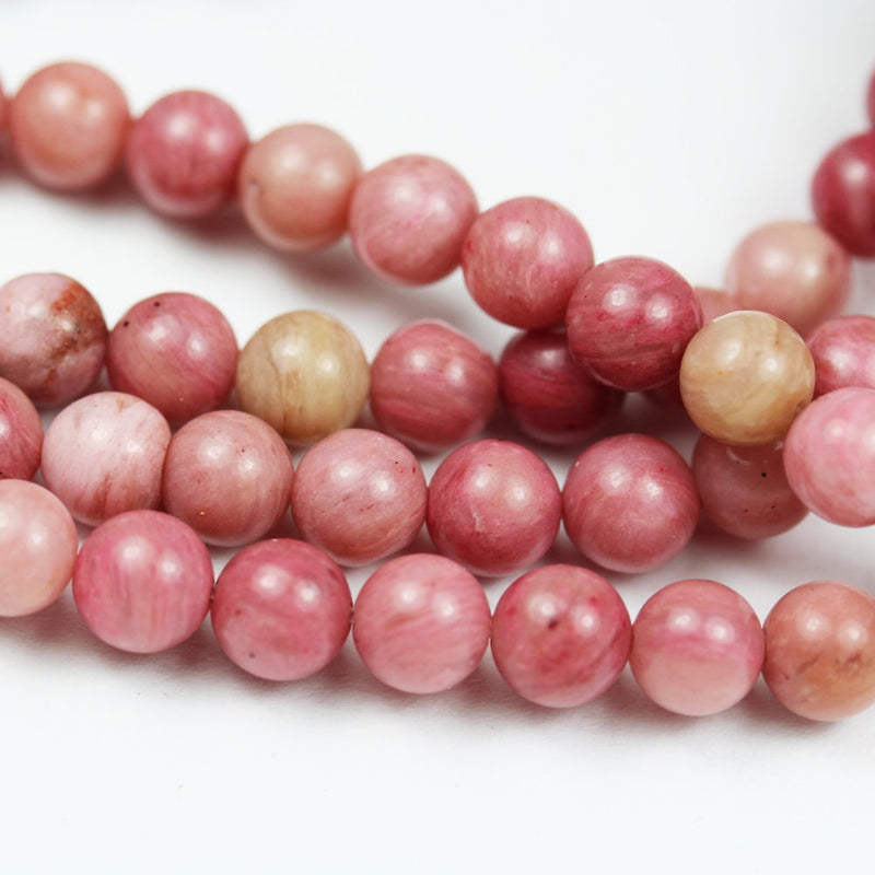 Rhodonite,6mm Natural Round Gemstone,  16inch, 0.6mm hole, about 60 beads