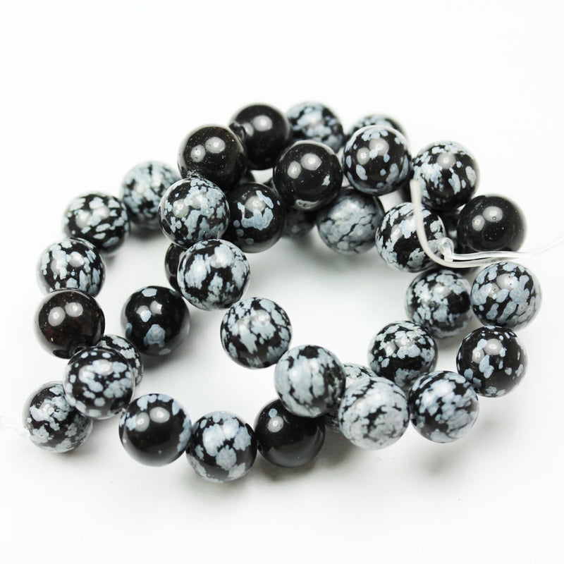 6mm Snowflake Obsidian Natural Gemstone beads strand, 15.5inch, 1mm hole, About 60beads