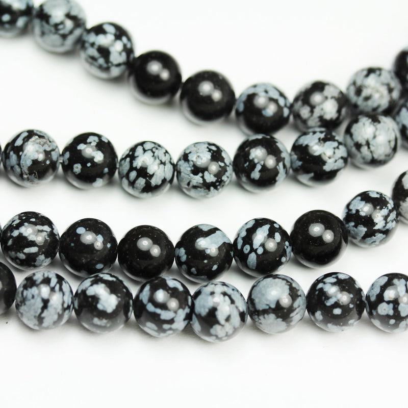 6mm Snowflake Obsidian Natural Gemstone beads strand, 15.5inch, 1mm hole, About 60beads