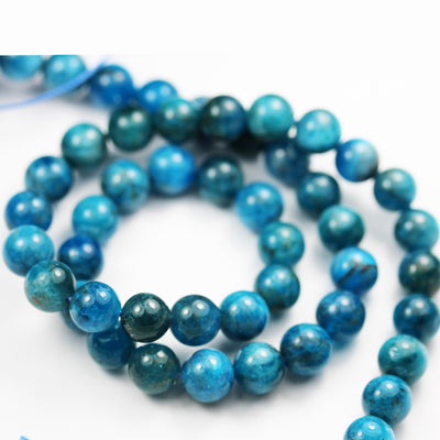 Apatite, 8mm Round Gemstone Strand, One full strand  , Green/Blue color, hole 1mm, 16 inch, 50beads