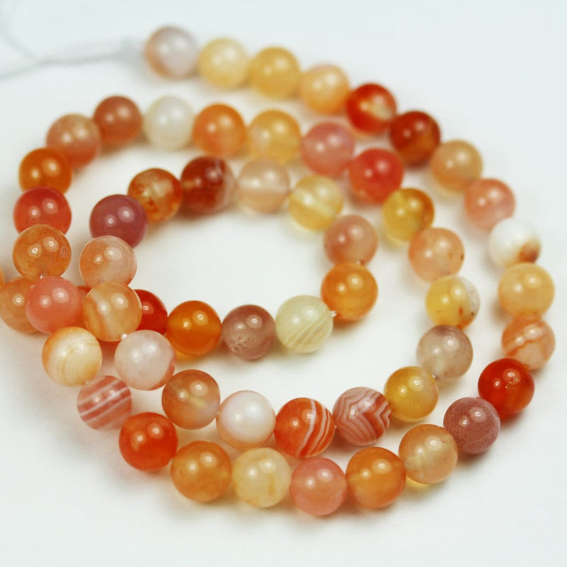 Pink Botswana Agate, 6mm Round Natural Gemstone Beads Strand, 16 inch, about 70beads, 0.8mm hole