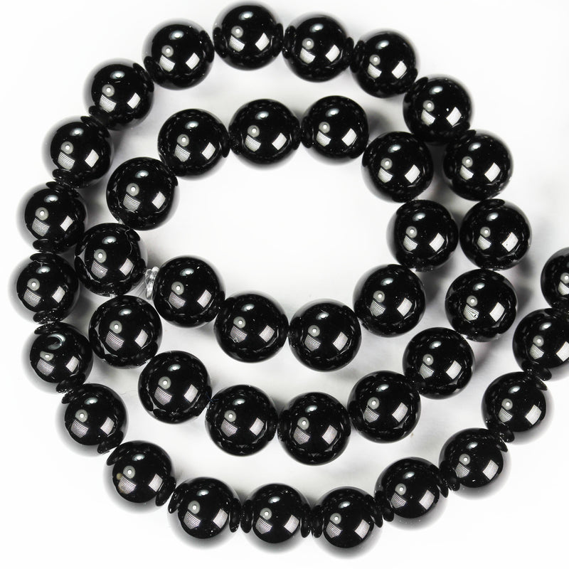 Black obsidian, 6mm Round Natural  Gemstone Strand, One full strand , hole 1mm