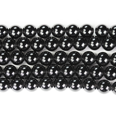 Black obsidian, 6mm Round Natural  Gemstone Strand, One full strand , hole 1mm