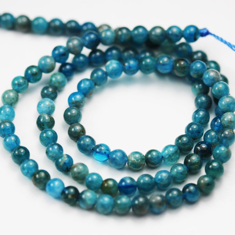 Apatite, 4mm Round Shape Natural Gemstone Beads, 15.5 inch , 0.6mm hole, about 100 beads