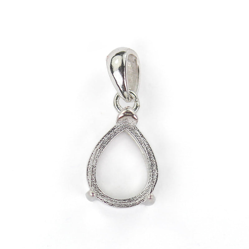 Cabochon Pendant Setting for 6-25mm Round/Oval/Teardrop Gemstones and Beads, 925 Sterling Silver Jewellery Findings