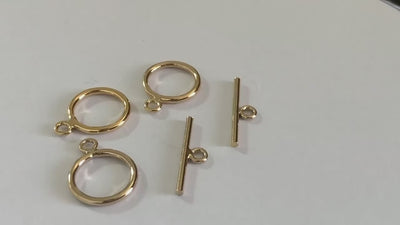 Toggle clasp 14K Gold Filled Jewelry Making Findings , 1 set 9mm or 11mm circle