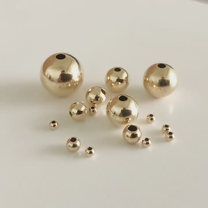 14K Gold Filled Round Spacer Beads 2/3/4/5/6/8mm Jewellery findings Round Ball Beads