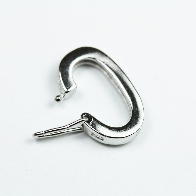 Necklace clasp 1PC 925 Sterling silver Jewellery findings Open Ring Clasp, with cubic zirconia ,15*9mm Oval