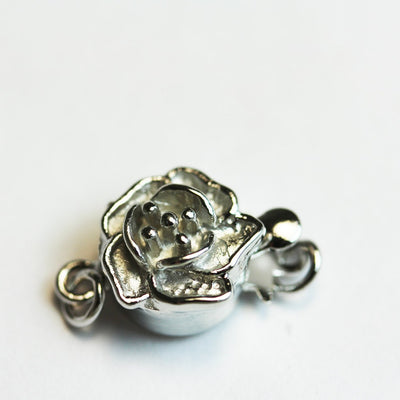 Necklace clasp 1pc 925 Sterling Silver Jewellery findings Flower Box Clasp,14*10mm