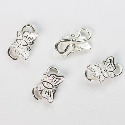 Hook clasp 1PC Clasp 925 sterling silver Jewellery finding, Butterfly S-hook,18*10mm, Opened S Wire