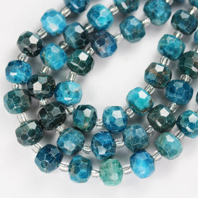 Natural Apatite, 6*8mm Faceted Rondelle Gemstone Strand, 8 inch , about 25 beads,hole1mm