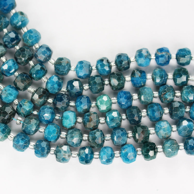 Natural Apatite, 6*8mm Faceted Rondelle Gemstone Strand, 8 inch , about 25 beads,hole1mm