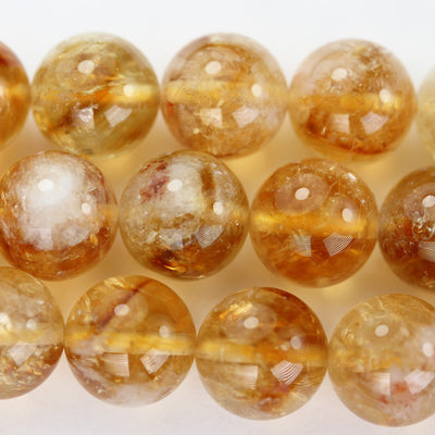 Natural Citrine, 12mm One full strand Gemstone Strand, Center drilled Round shape , 16inch , 1mm hole, about 35pcs