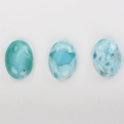 1 piece 100% Natural Dominican Larimar Cabochon Gemstone Beads Oval Loose Gemstones Beads ( no hole) , 13*18mm each piece