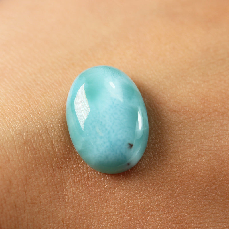1 piece 100% Natural Dominican Larimar Cabochon Gemstone Beads Oval Loose Gemstones Beads ( no hole) , 13*18mm each piece