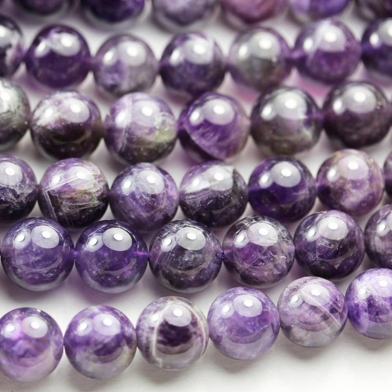 Amethyst,10mm Round Natural Gemstone Beads, One full strand, 16", 1mm hole