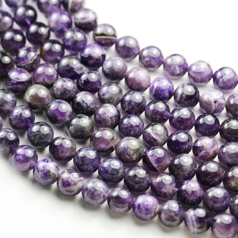 Amethyst,10mm Round Natural Gemstone Beads, One full strand, 16", 1mm hole