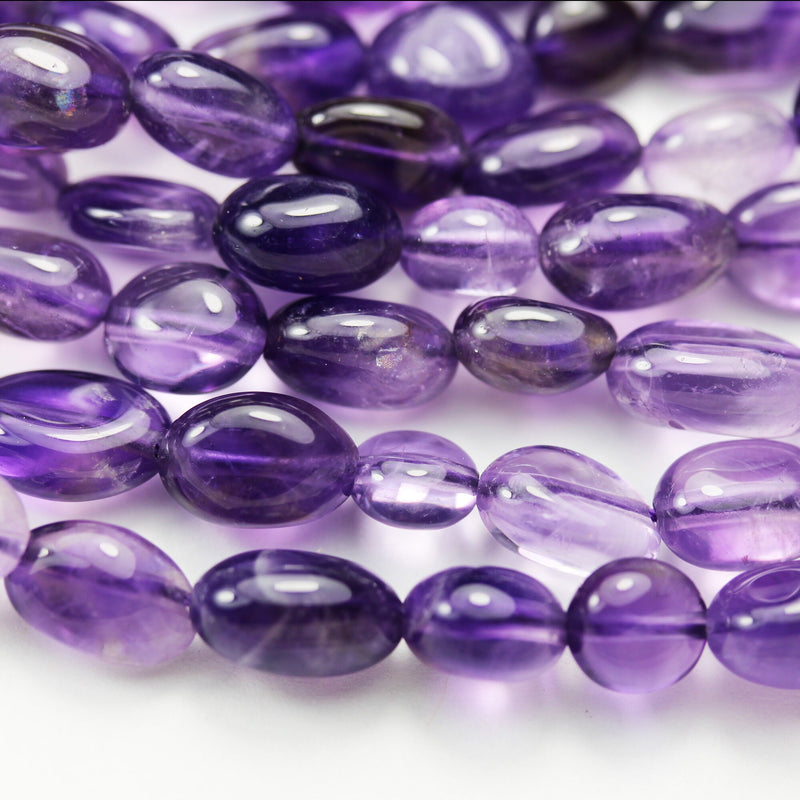 Natural 10*8mm Amethyst Gemstone Beads, Center drilled Nugget Shape, 16 Inch, about 40 beads