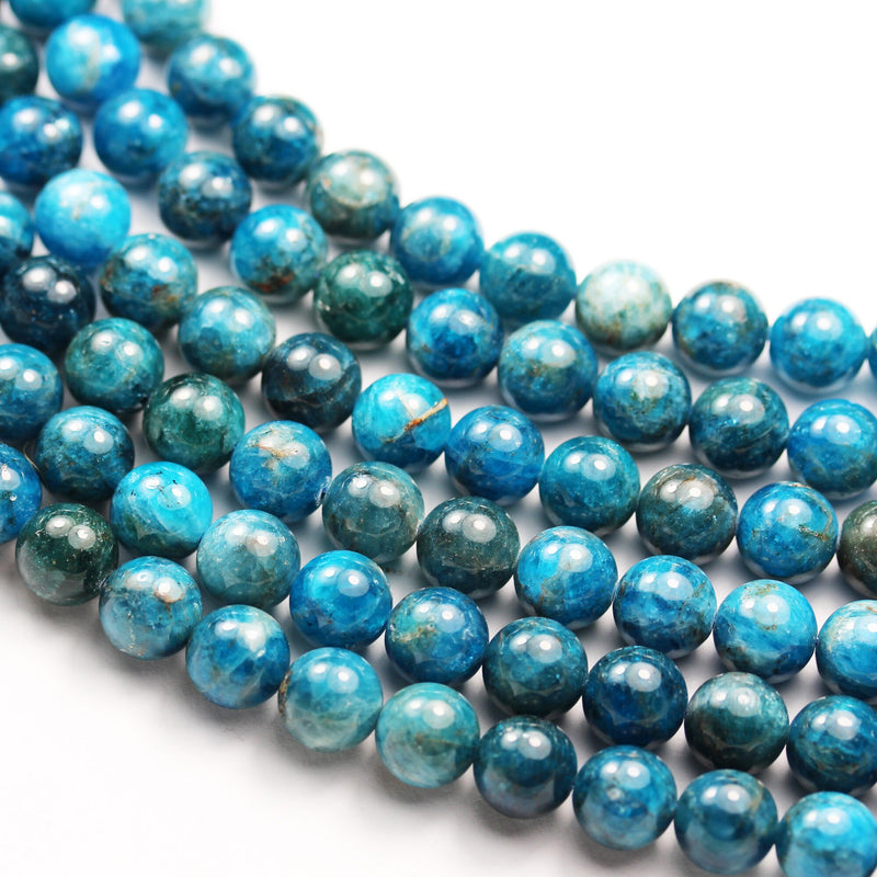10mm Round Apatite Gemstone Strand, Bluel color, hole 1mm, 16 inch, about 43beads