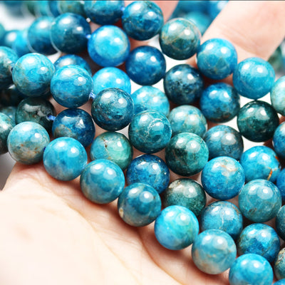 12mm Round Natural Apatite Gemstone Strand, Blue color, hole 1mm, 16 inch, about 33beads