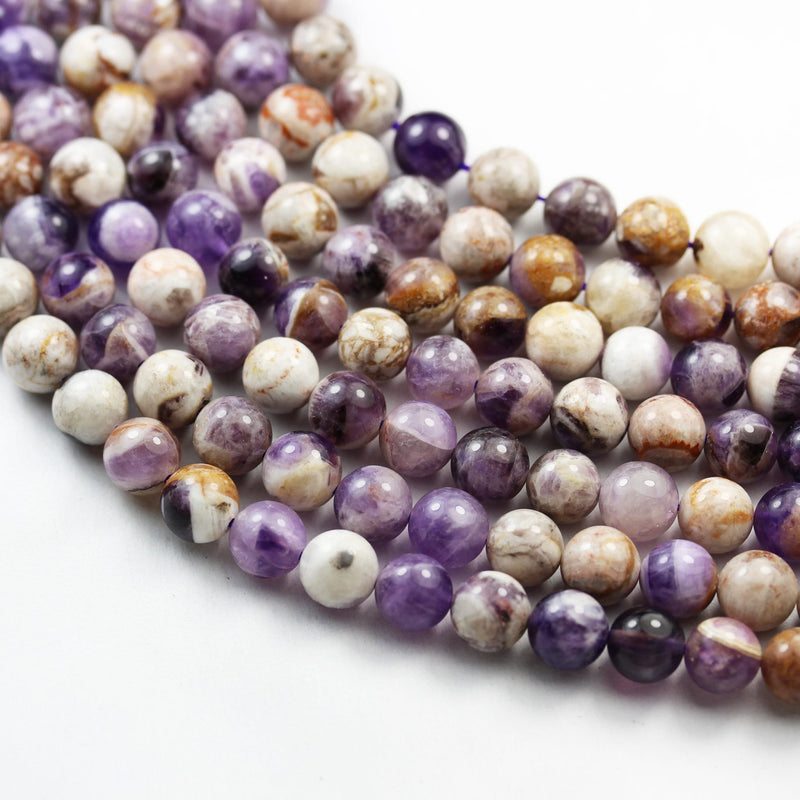 Natural Chevron Amethyst ,8mm Round Natural Gemstone Beads One full strand ,about 50pcs beads , 16"