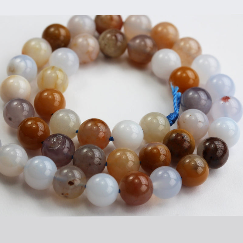 Blue lace agate, 8mm Round Agate Gemstone Strand ,One full strand , hole 1mm, about 50beads