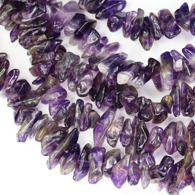 7mm*15-19mm Amethyst Gemstone Chips Beads, Center drilled Chips, 1mm hole