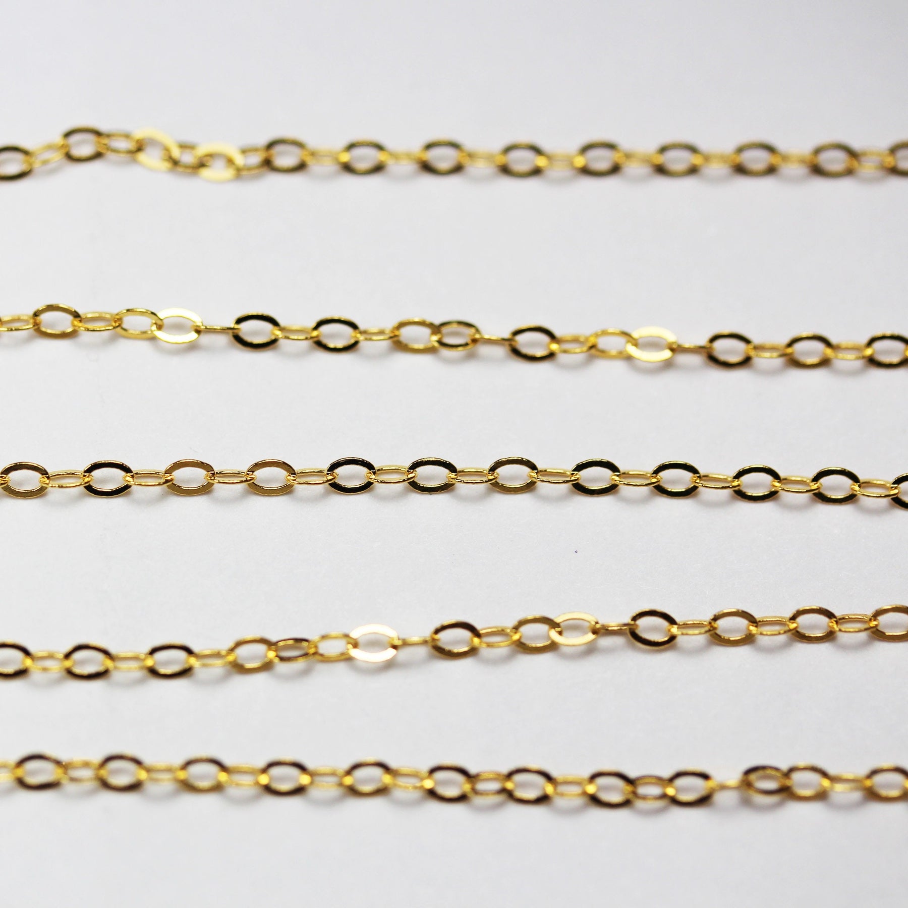 Gold Chain foot Gold Vermeil Style Chain Necklace, Oval