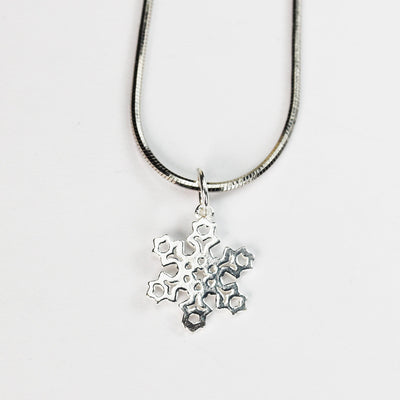 Charm 4pcs 925 Sterling Silver Jewellery findings Charm Beads , 14*12mm Snowflake, 6mm Closed Jump Ring