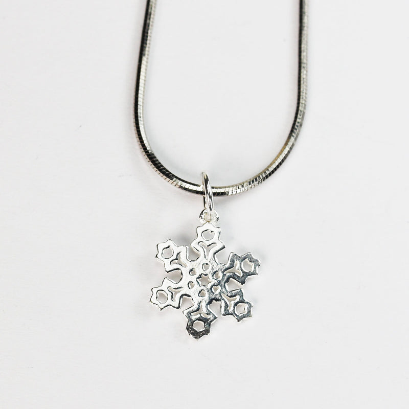 Charm 4pcs 925 Sterling Silver Jewellery findings Charm Beads , 14*12mm Snowflake, 6mm Closed Jump Ring