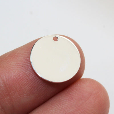 Charms 2pcs 10mm 925 Sterling Silver Round Stamping Discs, Round Stamping Blanks , Round pendant / charm /beads, 21Guage